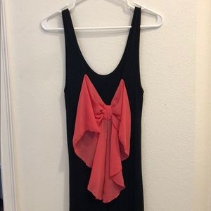 Black Maxi with Beautiful Hot Pink Bow Back